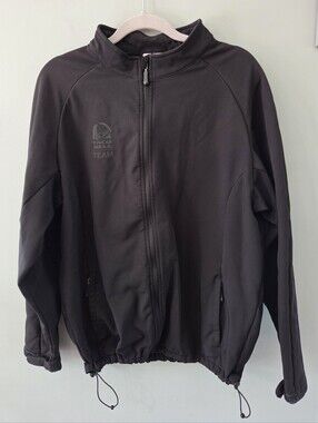 Taco Bell Team Employee Zip Jacket Men's Size L Black Softshell Fleece Lined 